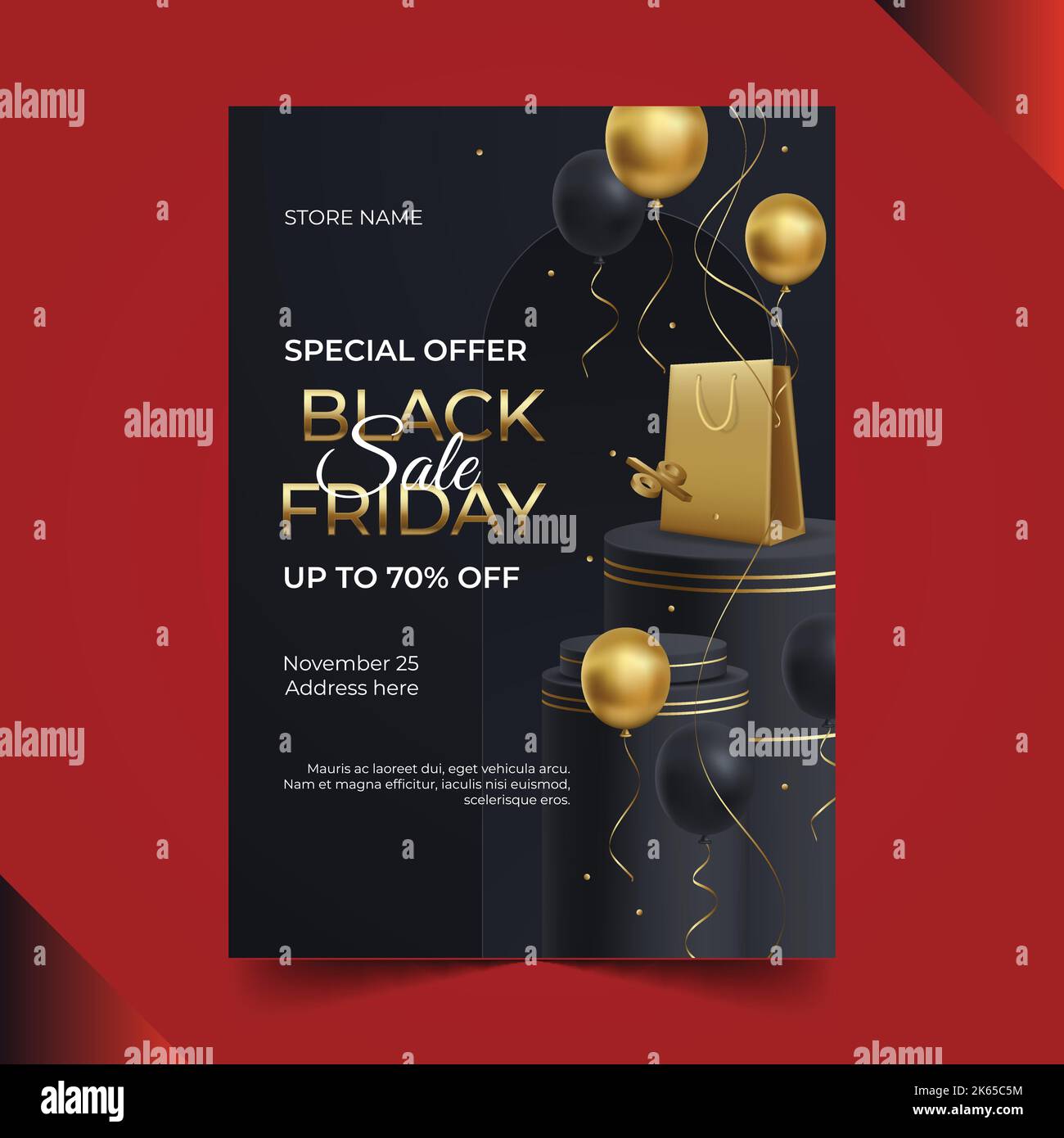 realistic black friday vertical poster template vector design illustration Stock Vector