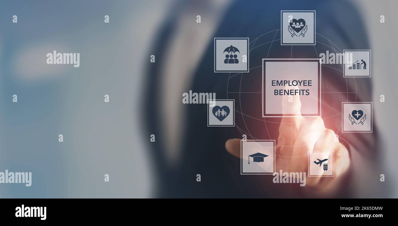 Employee benefits concept. Indirect and noncash compensation paid to