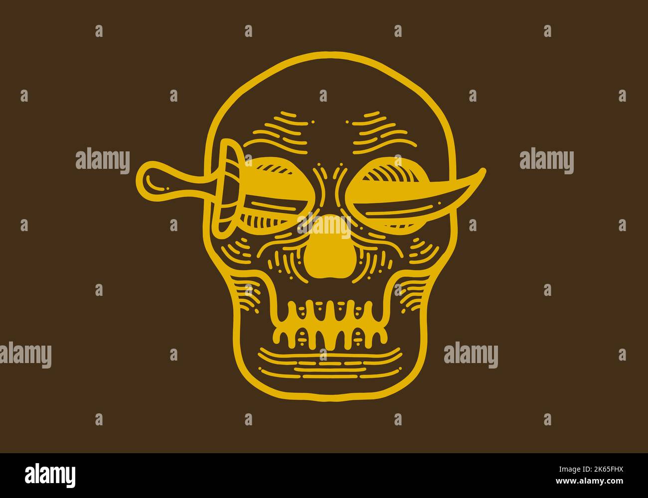 Retro style illustration design of a skull and sword Stock Vector Image ...