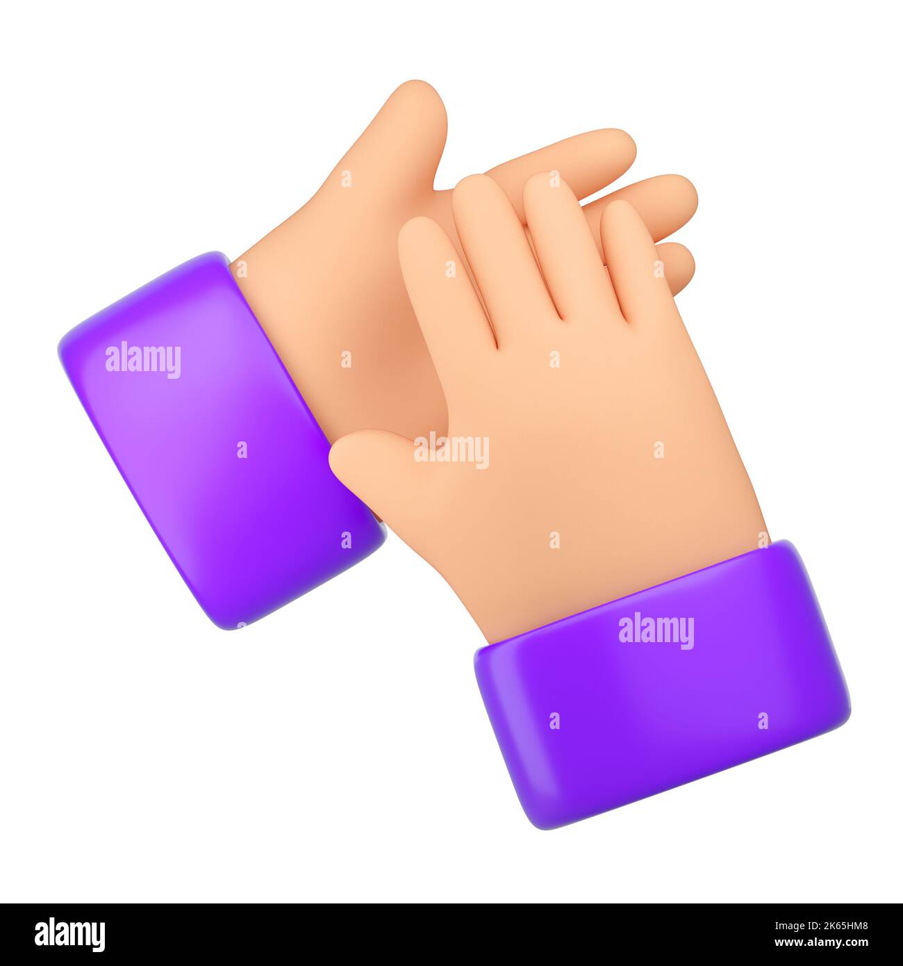 3d Human hands clapping and applause. Business succes, teamwork, agreement and ovation concept. High quality isolated render Stock Photo