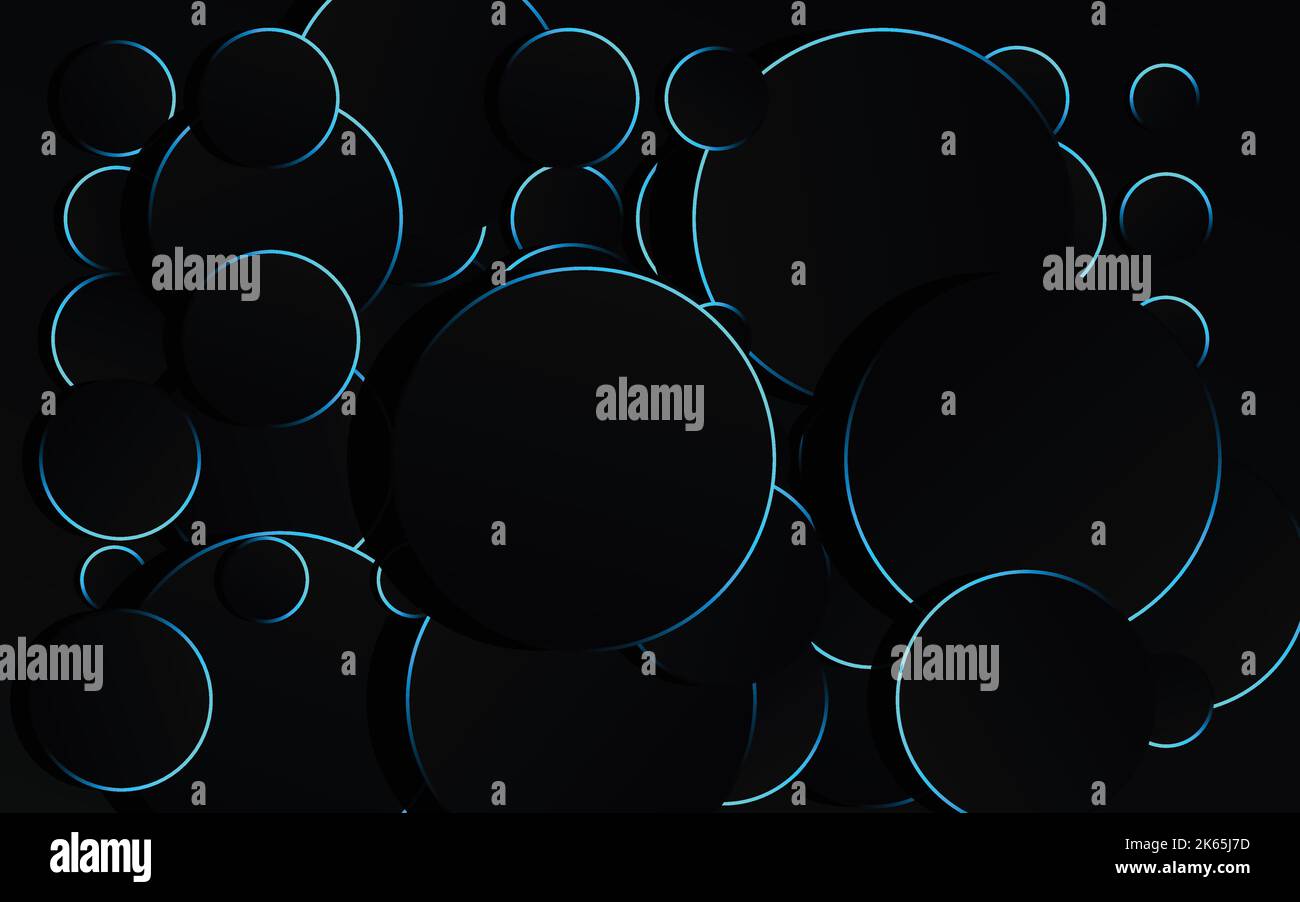 Abstract Blue Circle on black background technology Vector Illustration ...