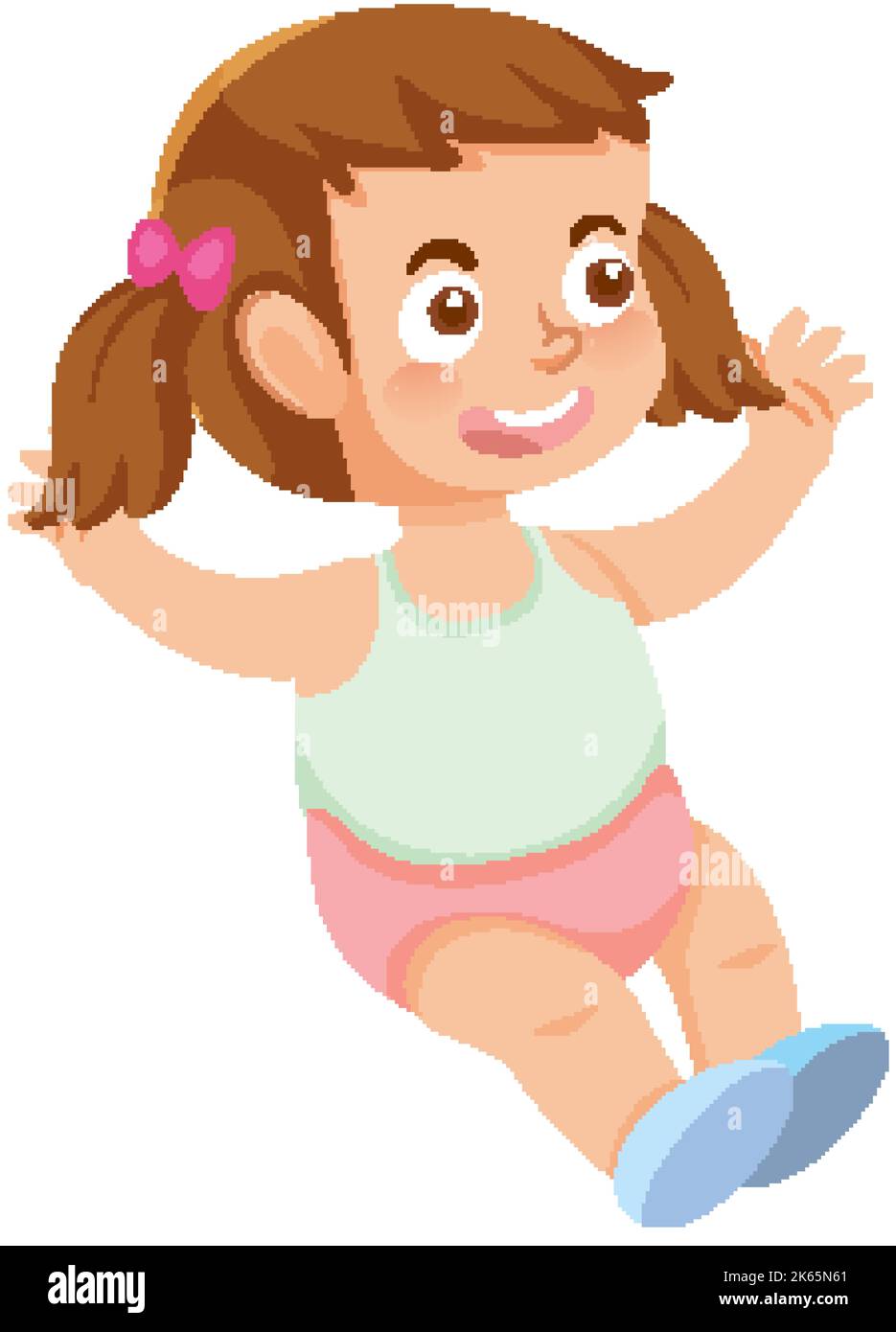 Cute baby girl isolated illustration Stock Vector Image & Art - Alamy