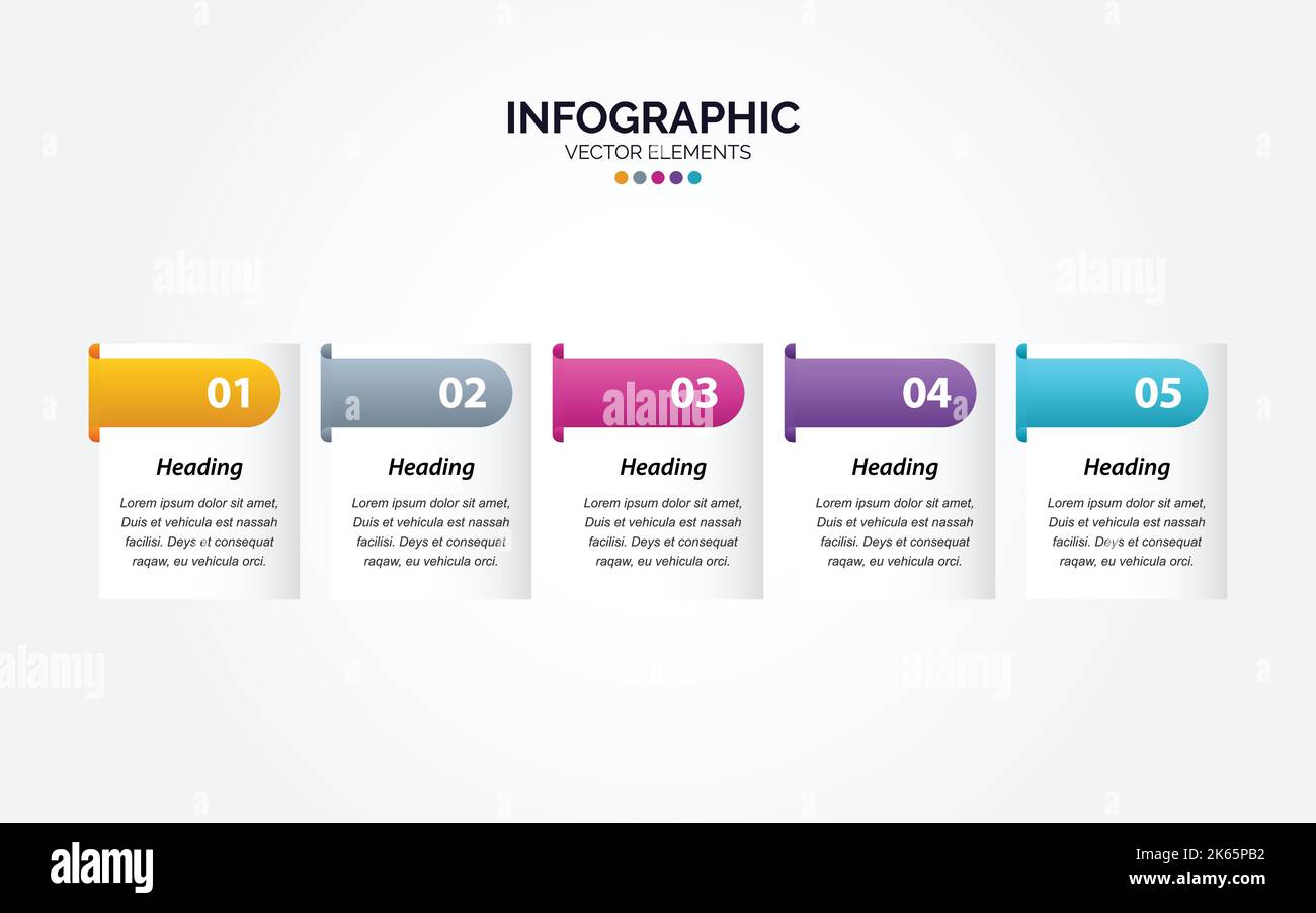 Process 5 step arrows Stock Vector Images - Alamy