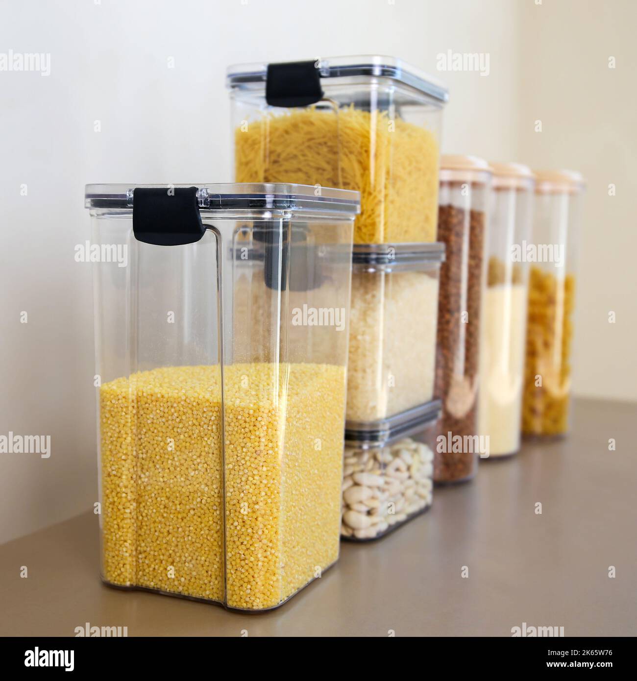 Containers for storing bulk products in the kitchen Stock Photo Alamy