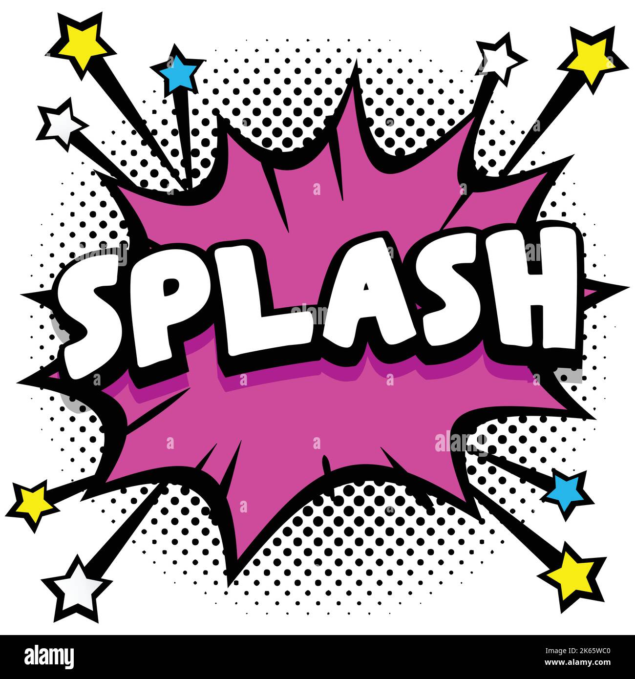 splash Pop art comic speech bubbles book sound effects Vector Illustration Stock Vector Image