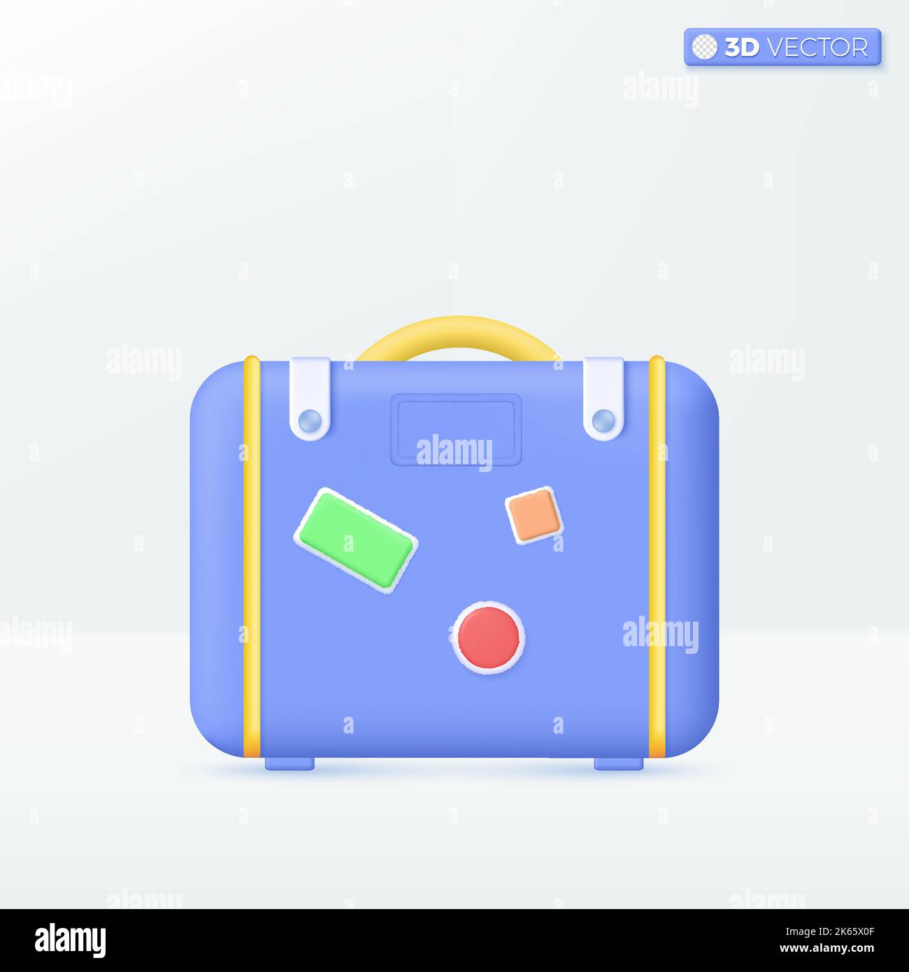 travel bag icon symbols. Suitcase, trip planning, service, Tourism and travel concept. 3D vector isolated illustration design. Cartoon pastel Minimal Stock Vector