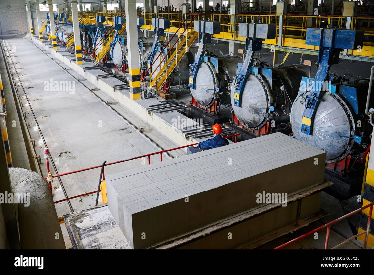 Digestion department and foam concrete blocks at plant Stock Photo Alamy