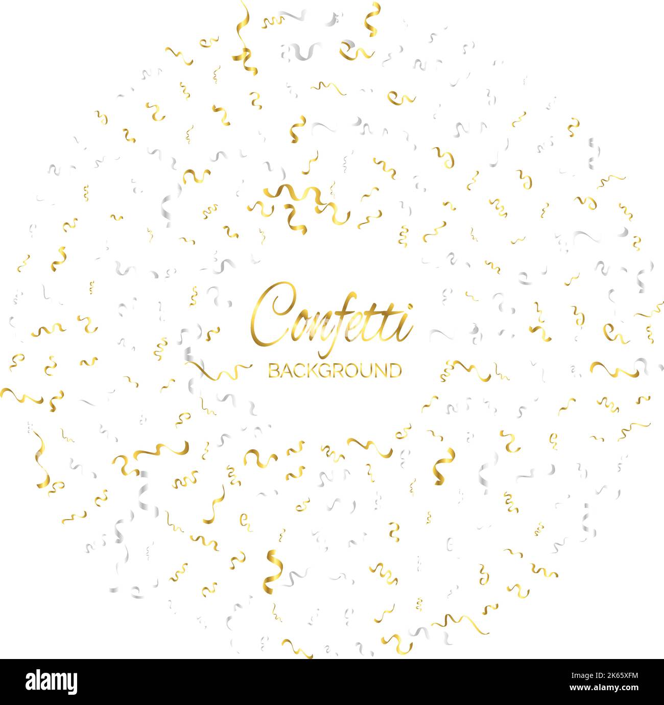 Yellow Gold Twirl Paper Streamer Set Stock Vector (Royalty Free