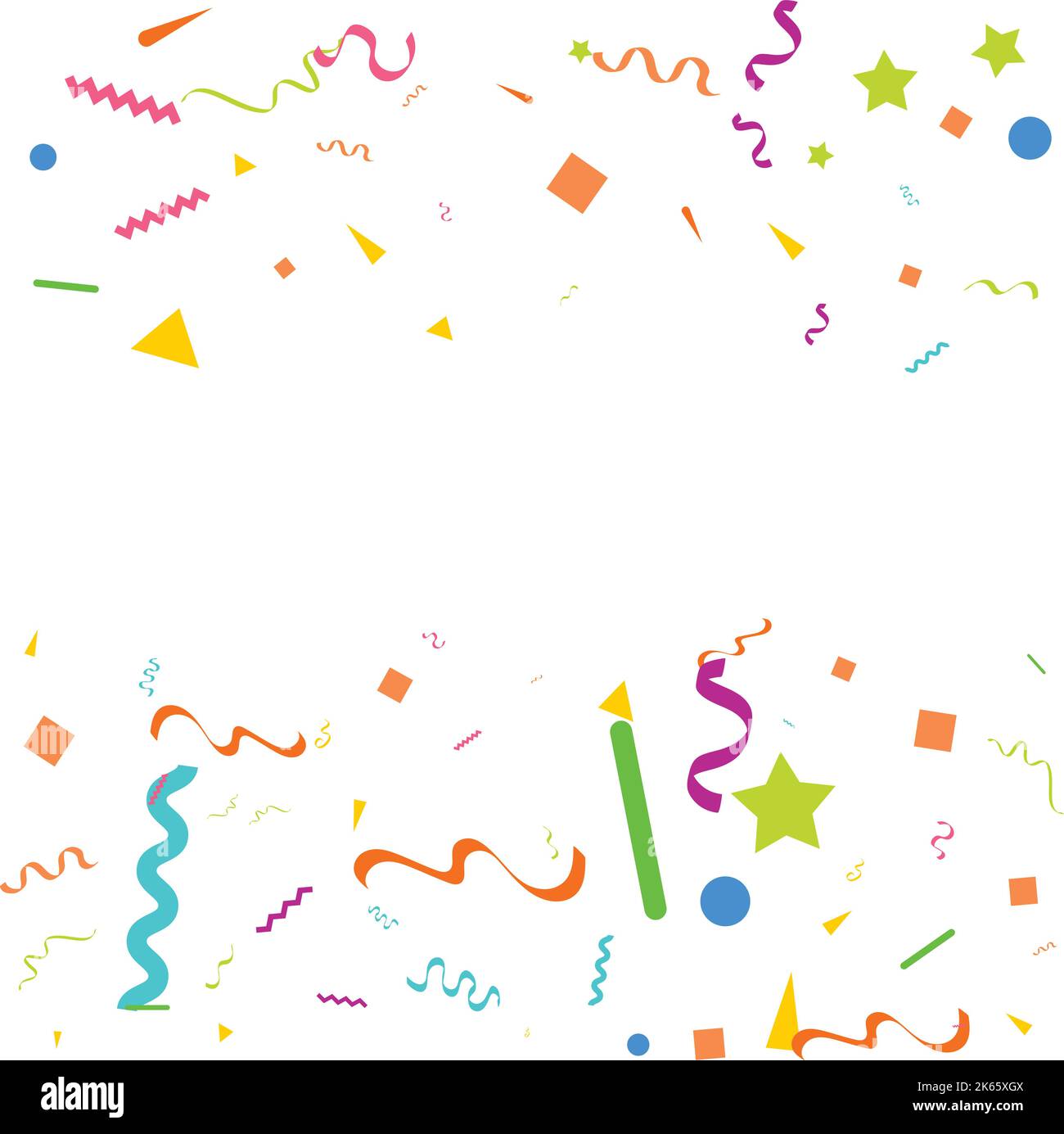 Party Confetti and Ribbon Falling Vector