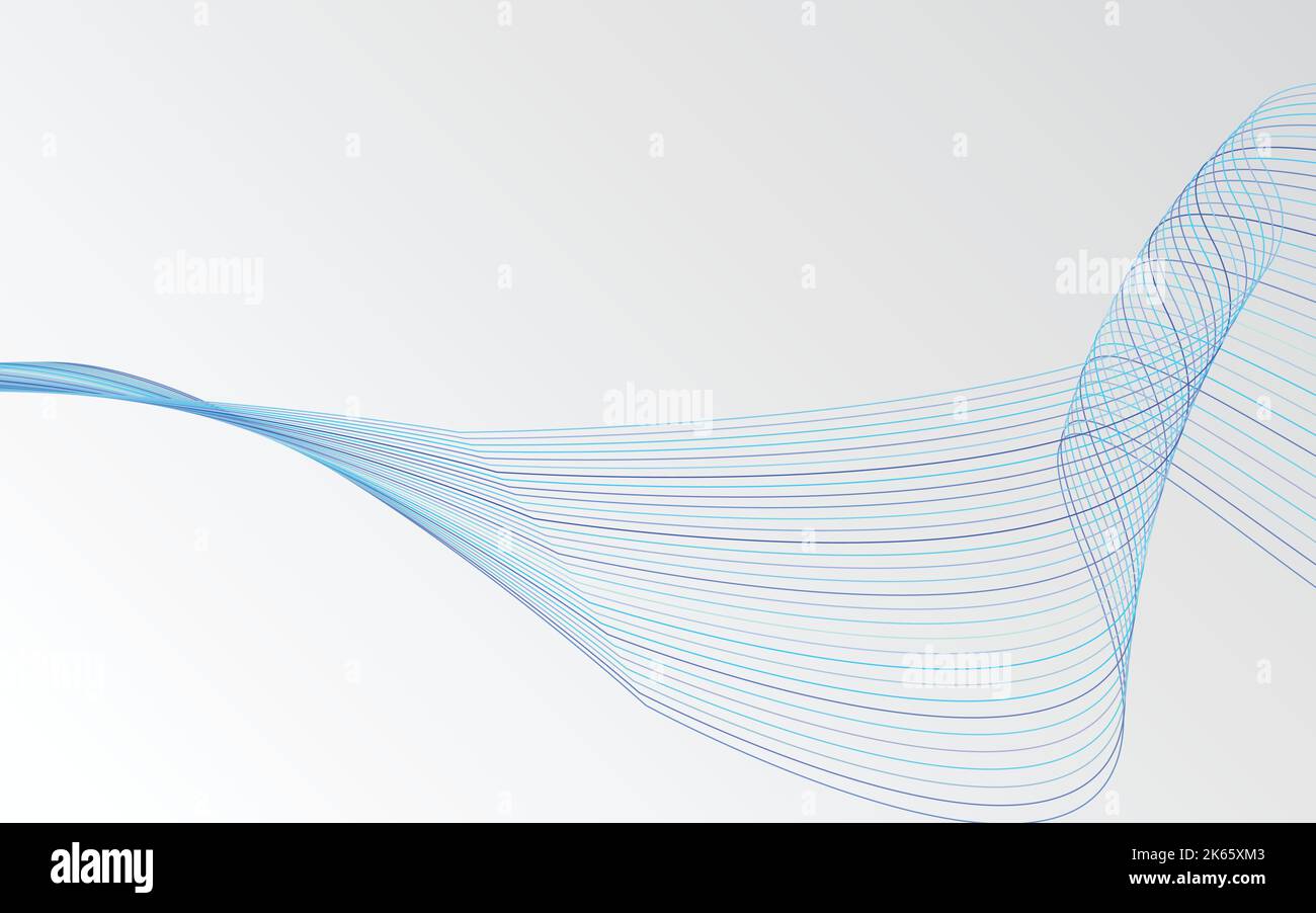 Abstract Blue wavy Lines background Vector Illustration Stock Vector