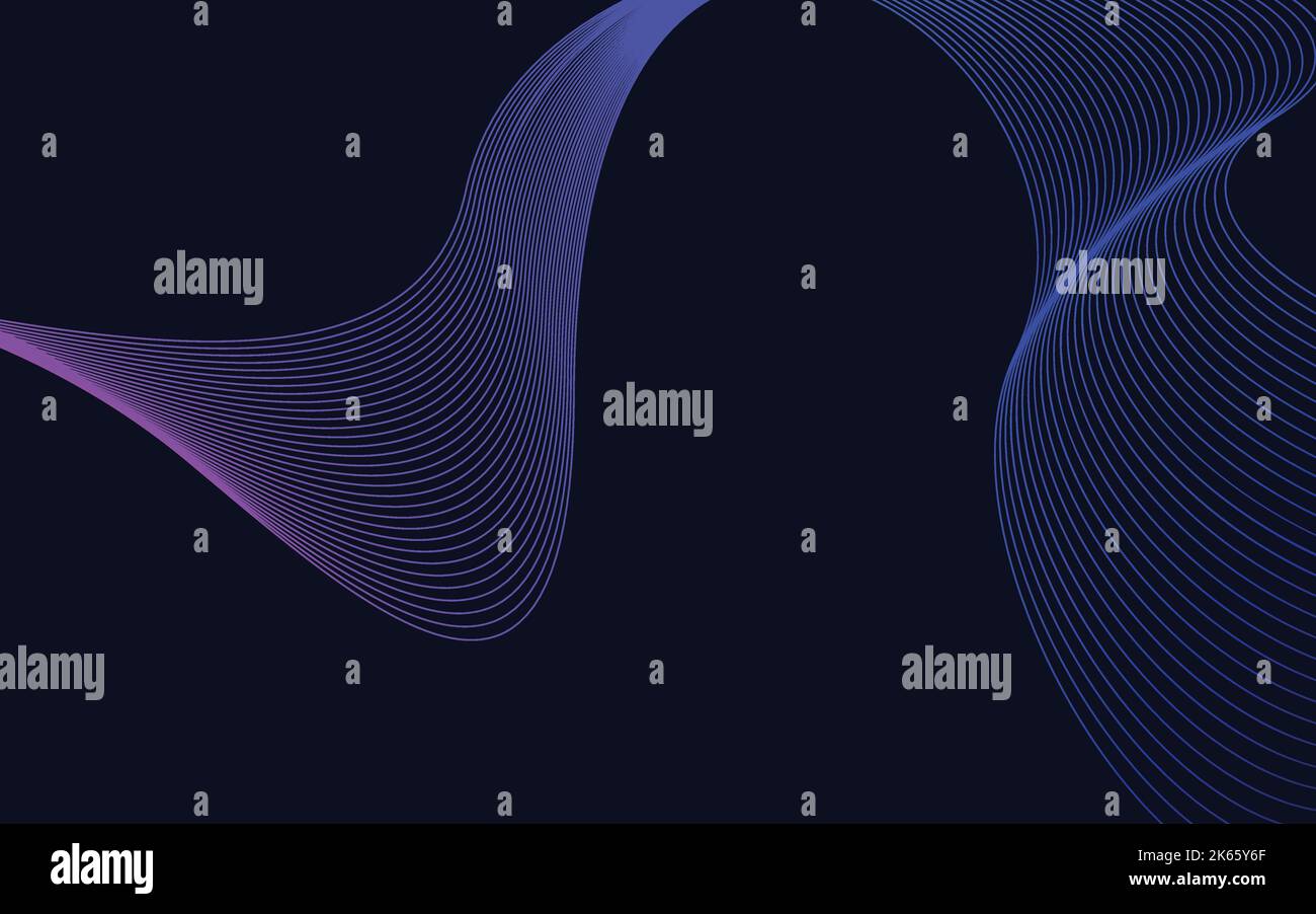 Abstract Blue wavy Lines background Vector Illustration Stock Vector