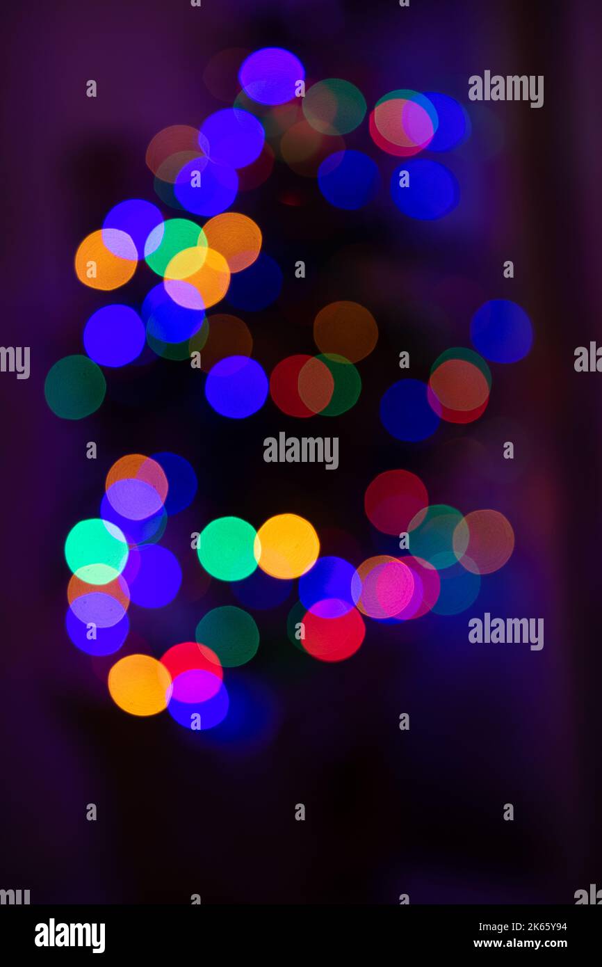 Multicolored Christmas bokeh Stock Photo