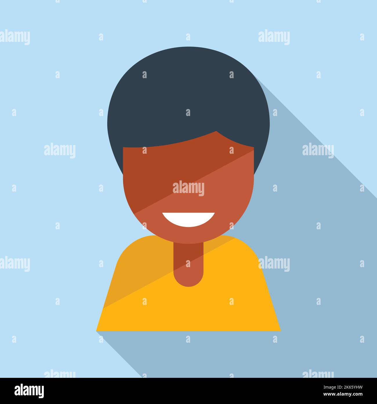 School smiling icon flat vector. Person character. Smile team Stock ...