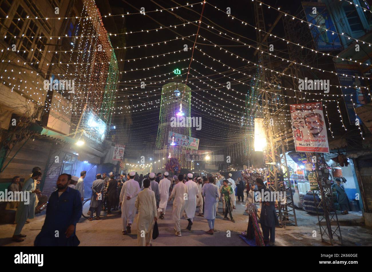 October 9, 2022, Pakistan: People take part in a rally to celebrate Eid ...