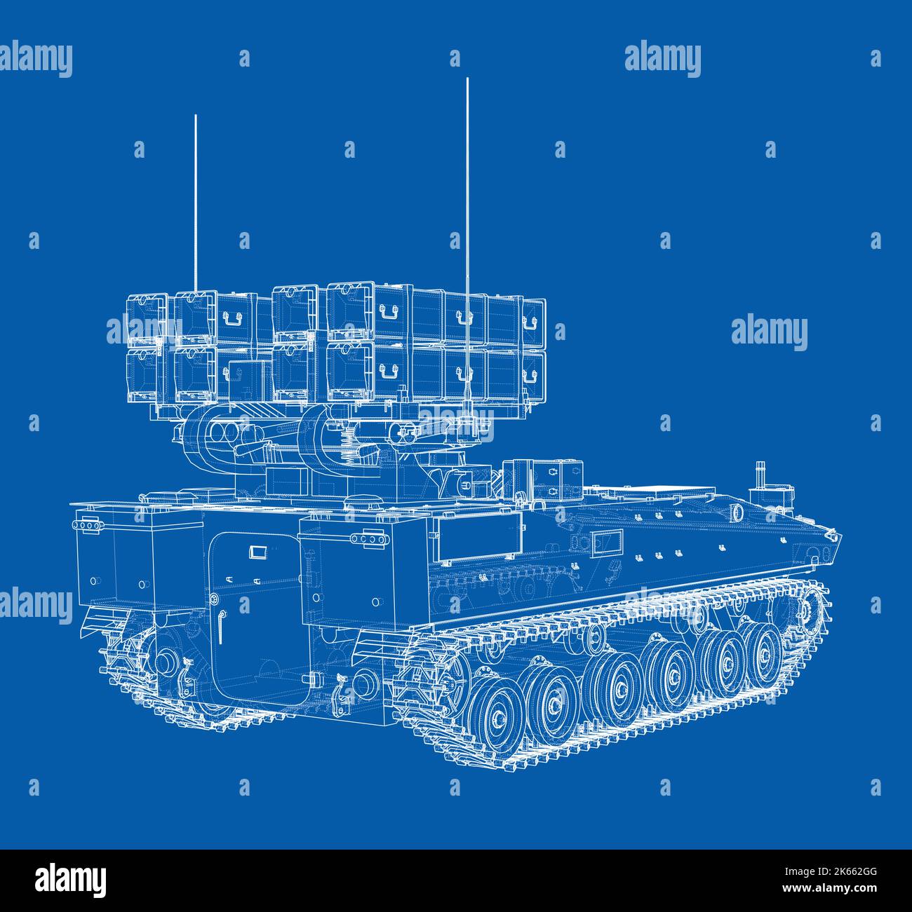 Military track missle system. Vector Stock Vector