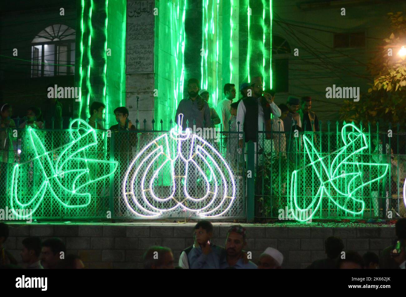 Pakistan. 9th Oct, 2022. People take part in a rally to celebrate Eid ...