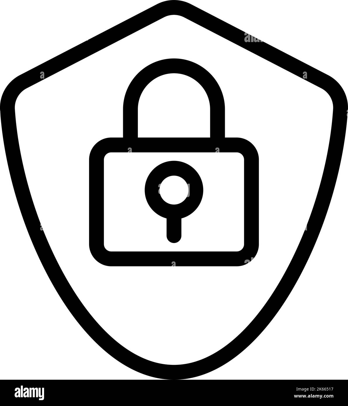 Shield line icon. Privacy secure sign. Safe defense symbol. Linear