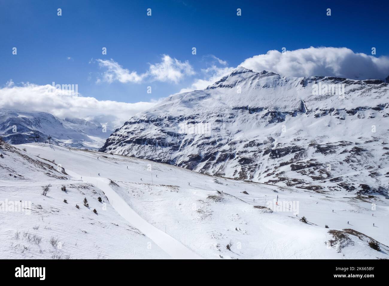 Ski slopes of Val Cenis in the Vanoise Park, France Stock Photo
