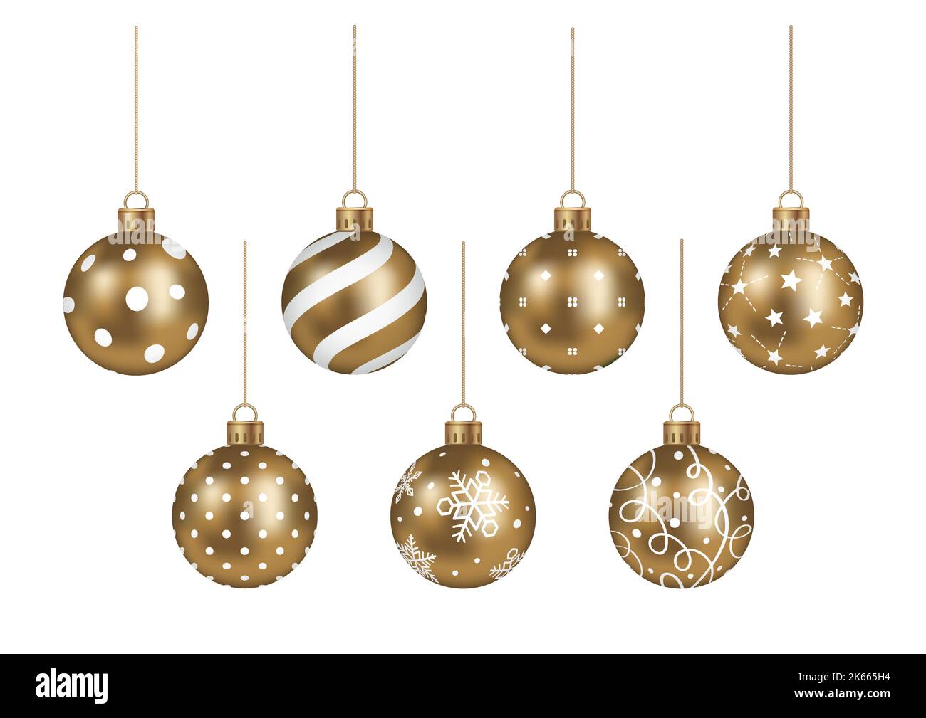 Realistic Christmas Ball Vector Illustration Set Isolated On A White ...