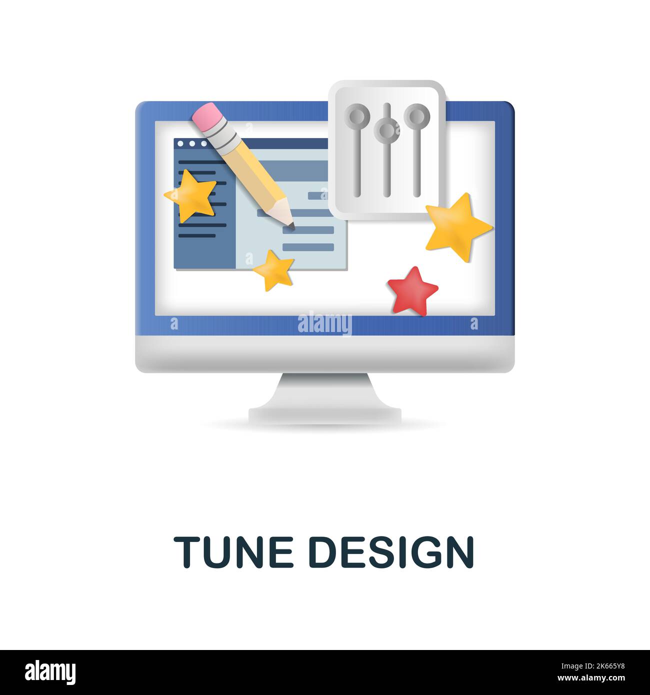 Tune Design icon 3d illustration from web development collection Tune Design icon 3d illustration from web development collection