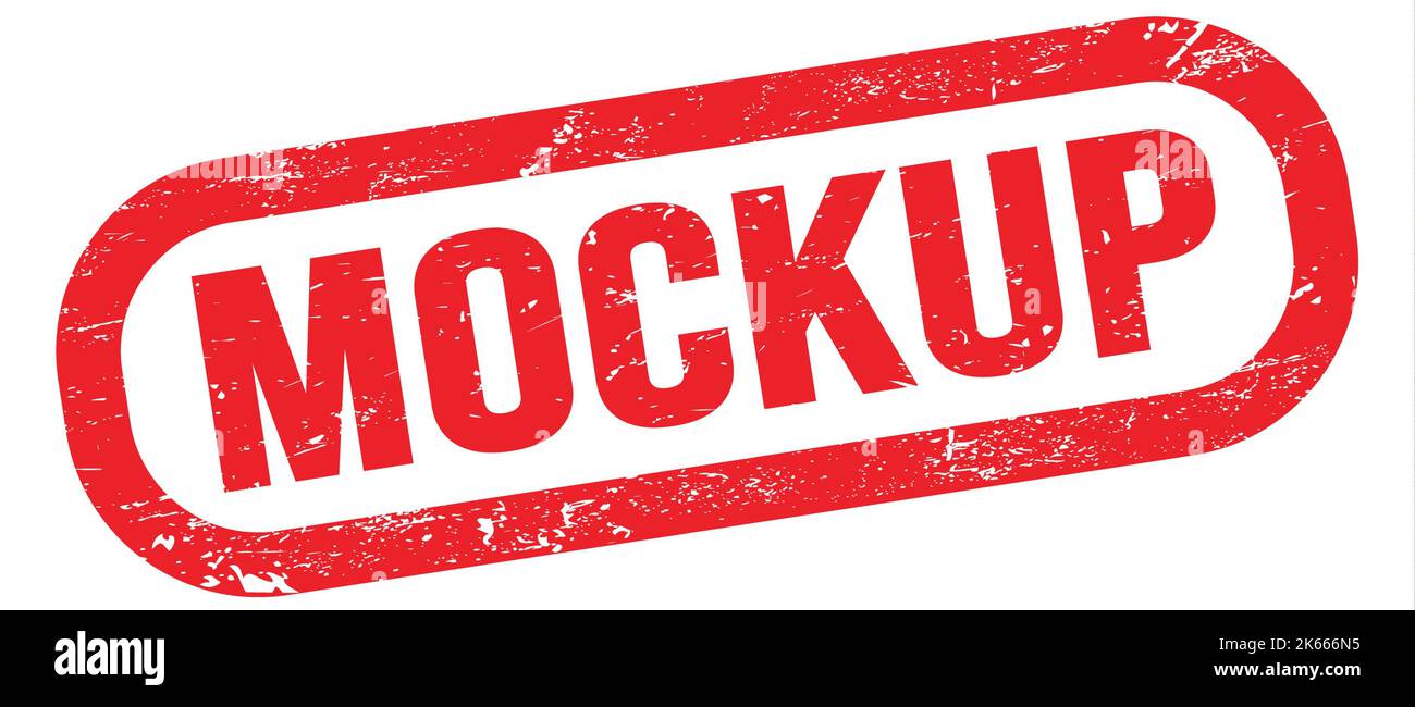 MOCKUP, text written on red rectangle stamp sign Stock Photo - Alamy