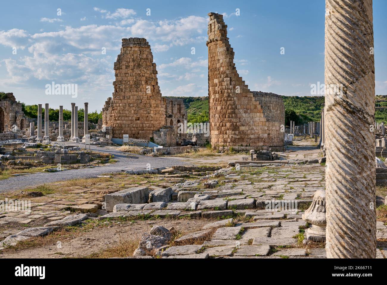 Hellenistic Gate of Perge, ruins of the Roman city of Perge, Antalya ...