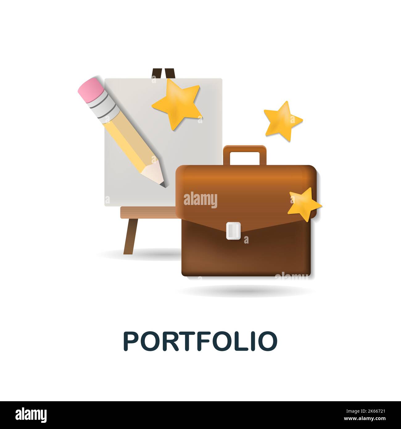 Portfolio icon. 3d illustration from project development collection ...