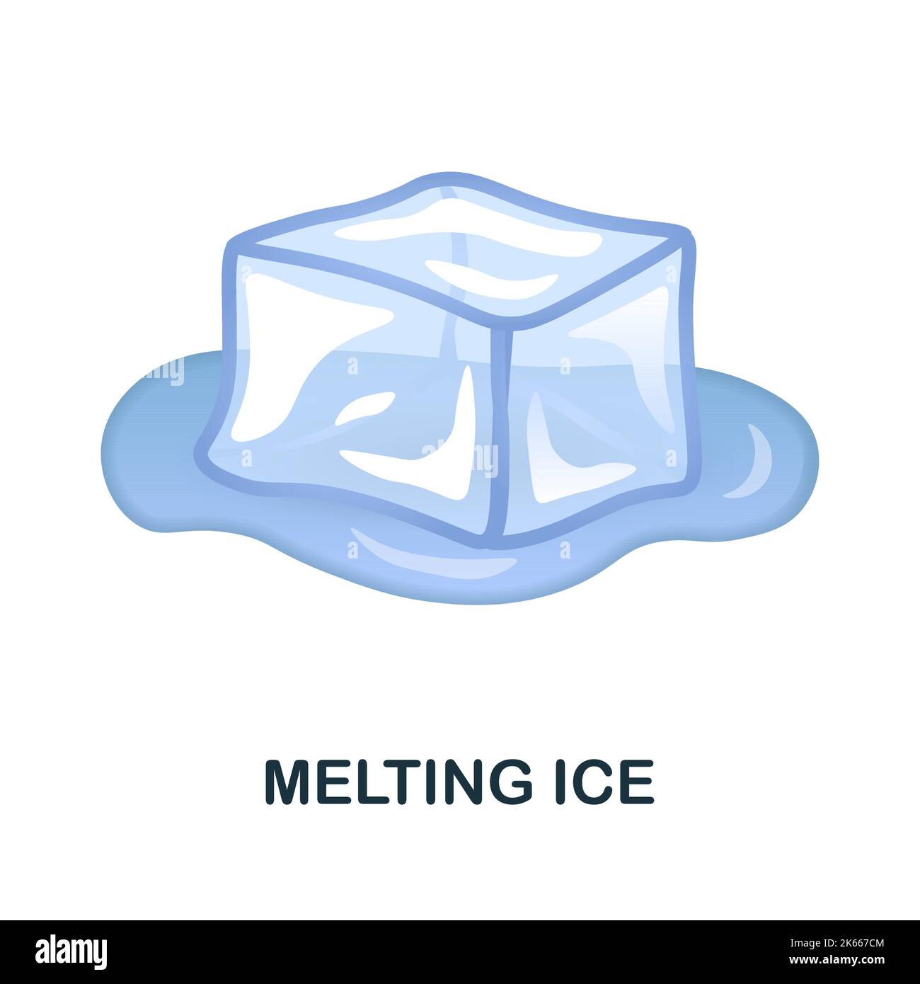 Melting Ice icon. 3d illustration from climate change collection. Creative Melting Ice 3d icon for web design, templates, infographics and more Stock Vector