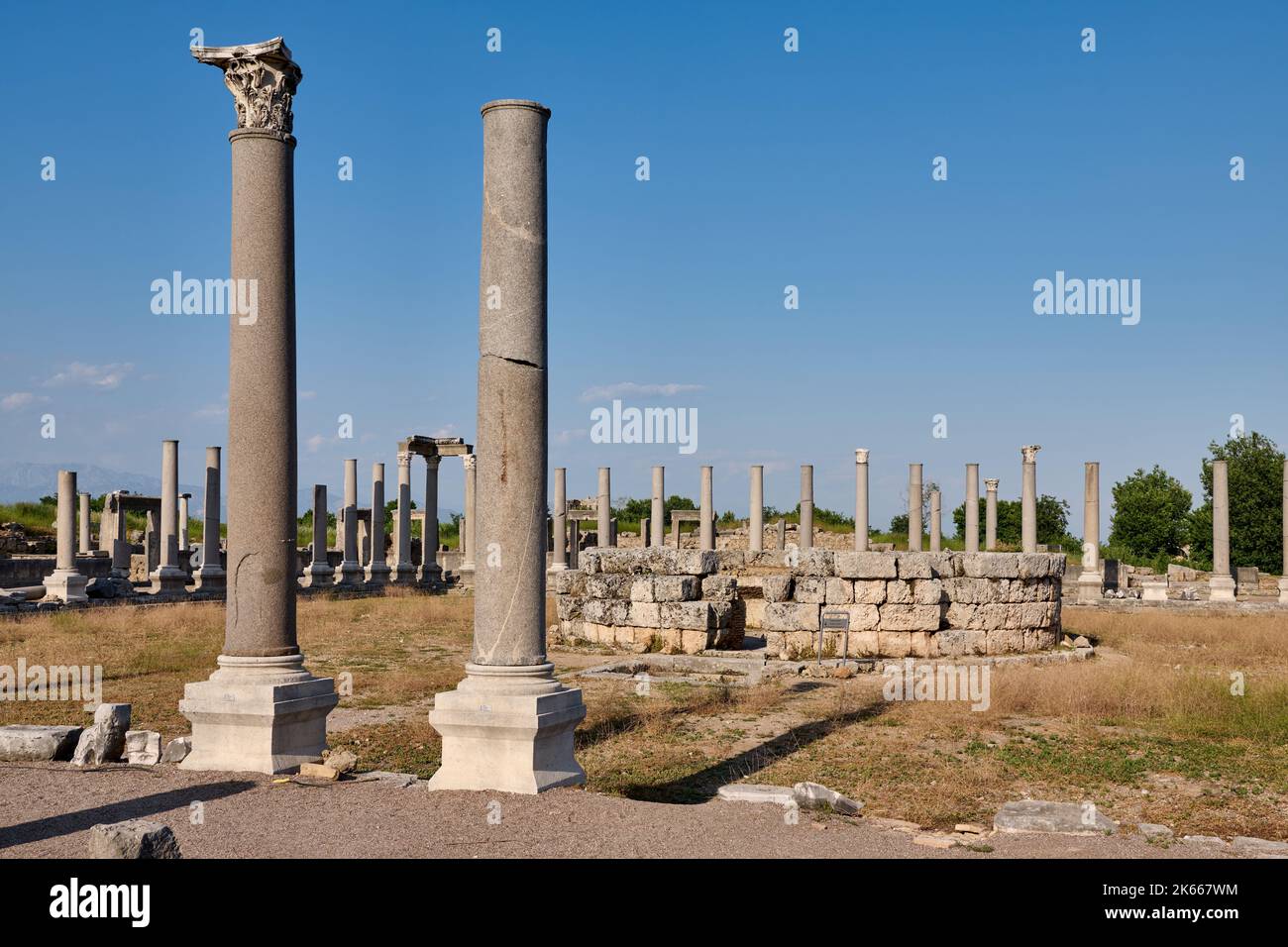 Agora of Perge, ruins of the Roman city of Perge, Antalya, Turkey Stock Photo