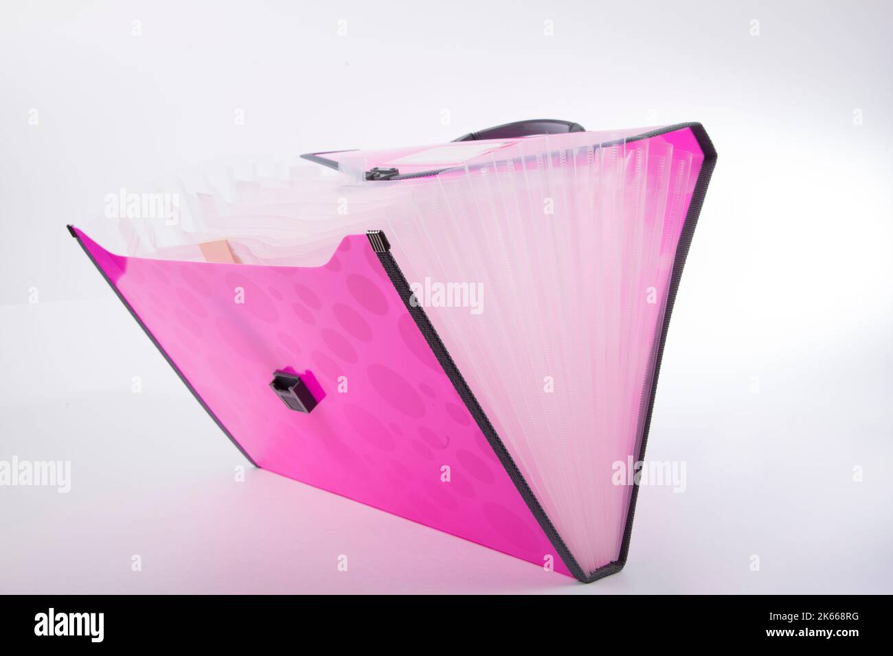 An empty open pink expandable document holder folder Stock Photo Alamy