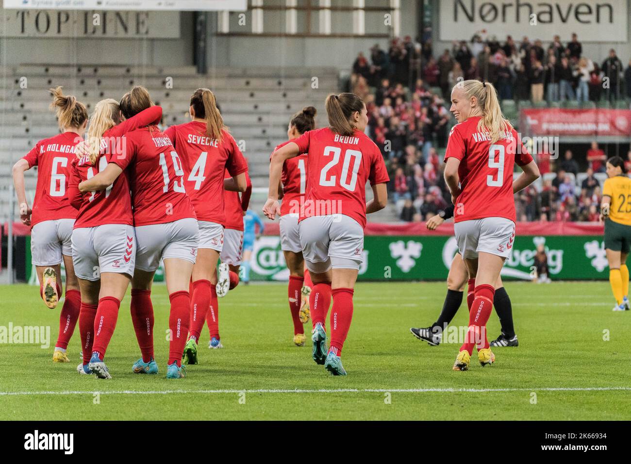 Denmark. 11th Oct, 2022. Karen Holmgaard (6) of Denmark scores