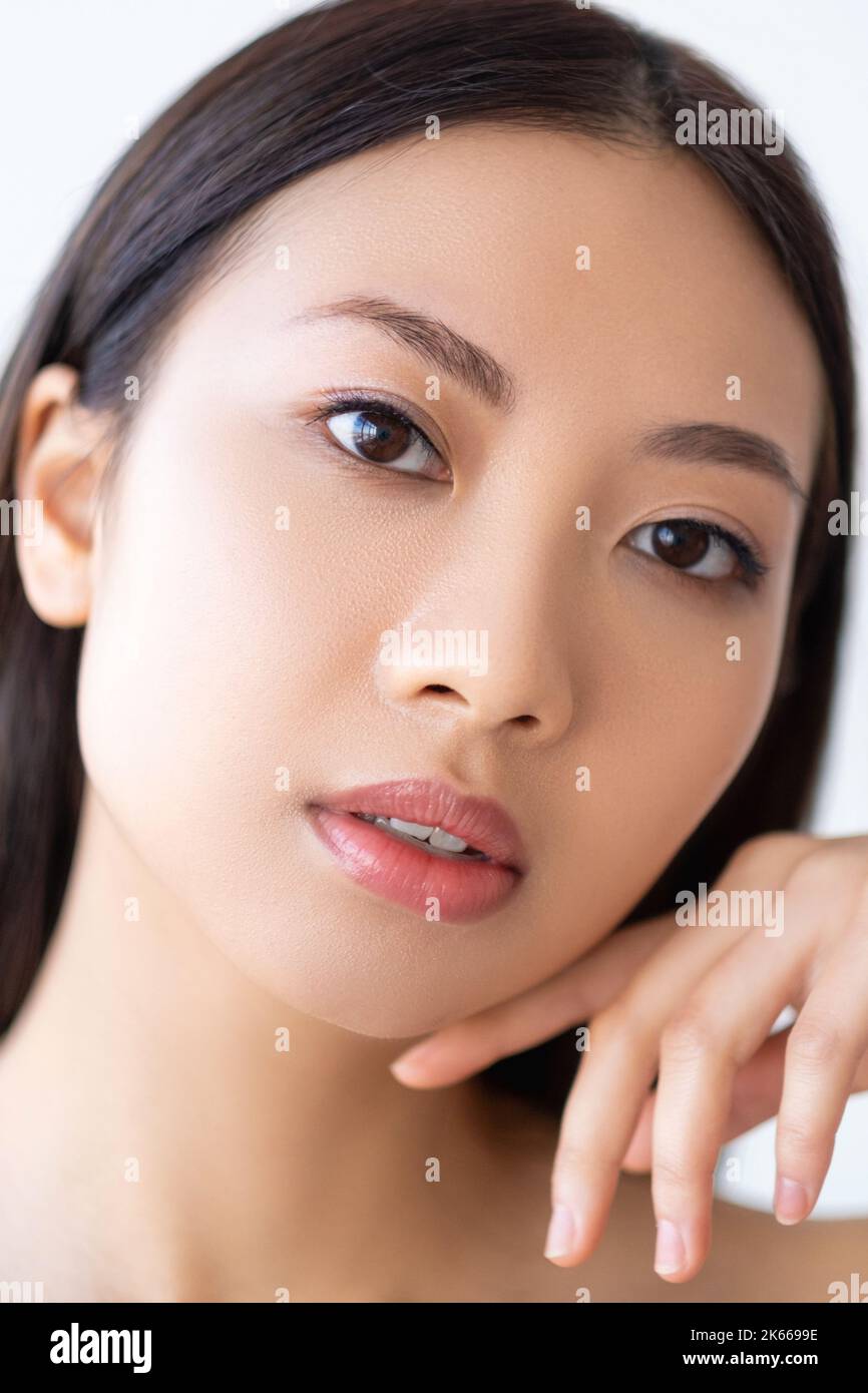 beauty care skin rejuvenation asian woman face Stock Photo