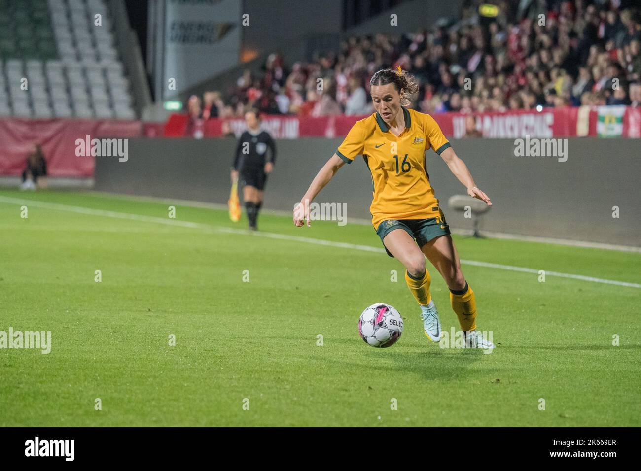 Denmark. 11th Oct, 2022. Hayley Raso (16) of Australia seen