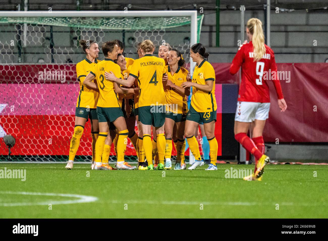 Denmark. 11th Oct, 2022. The players of Australia celebrate