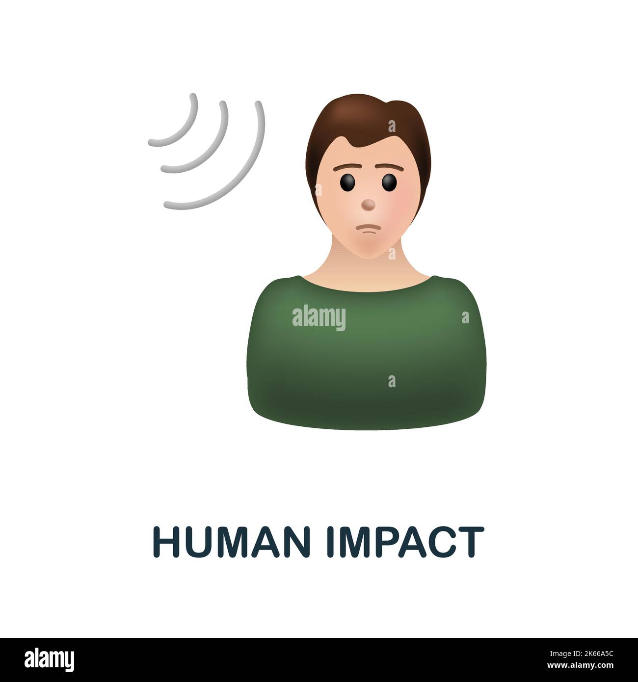 Human Impact icon. 3d illustration from climate change collection. Creative Human Impact 3d icon for web design, templates, infographics and more Stock Vector