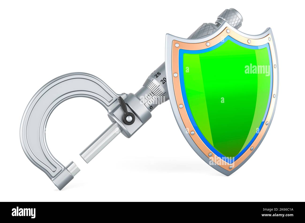 Micrometer with shield, 3D rendering isolated on white background Stock ...