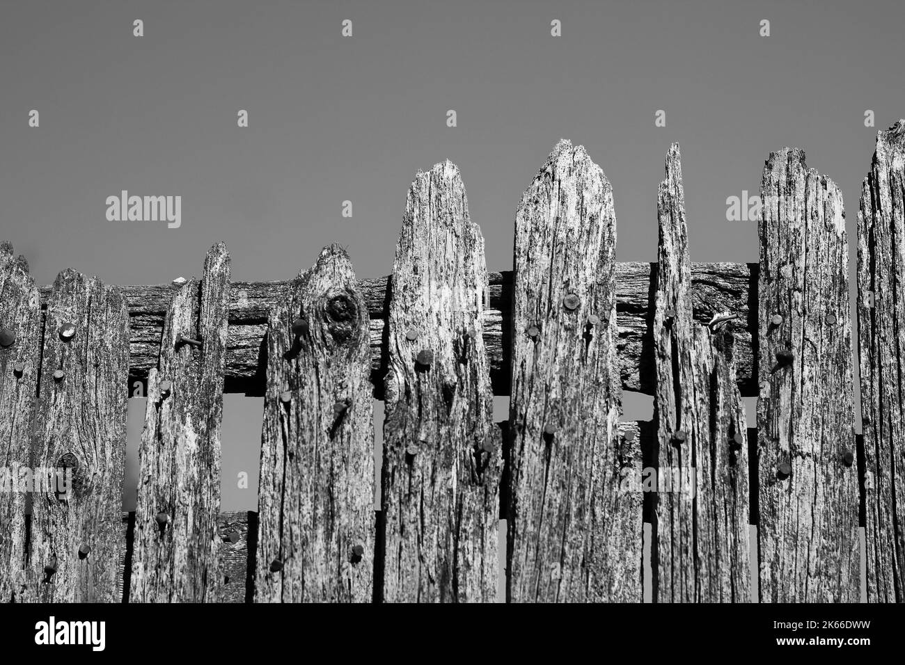 Solid wood fence Black and White Stock Photos & Images - Alamy