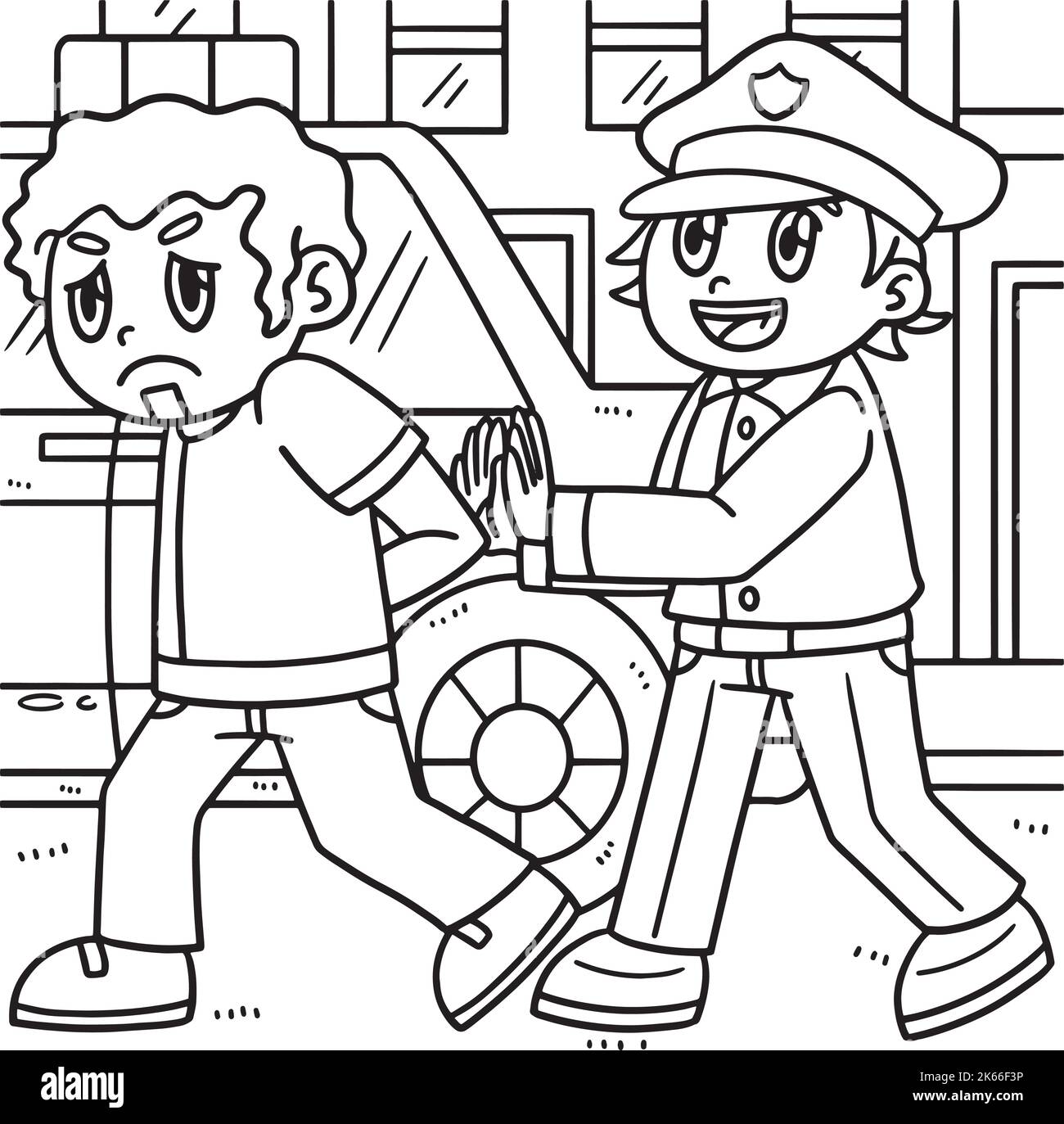 A Visit to the Police Station Coloring Book Sets - 4 Pack Crayon, Ages 3-11, image size:1300x1373