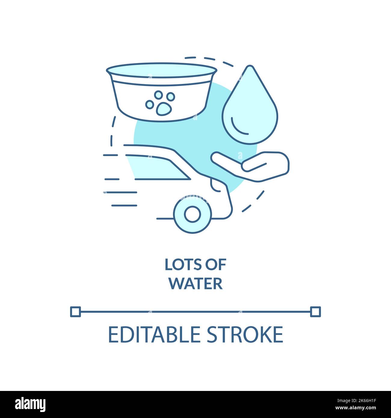 Provide pets plenty water turquoise concept icon Stock Vector
