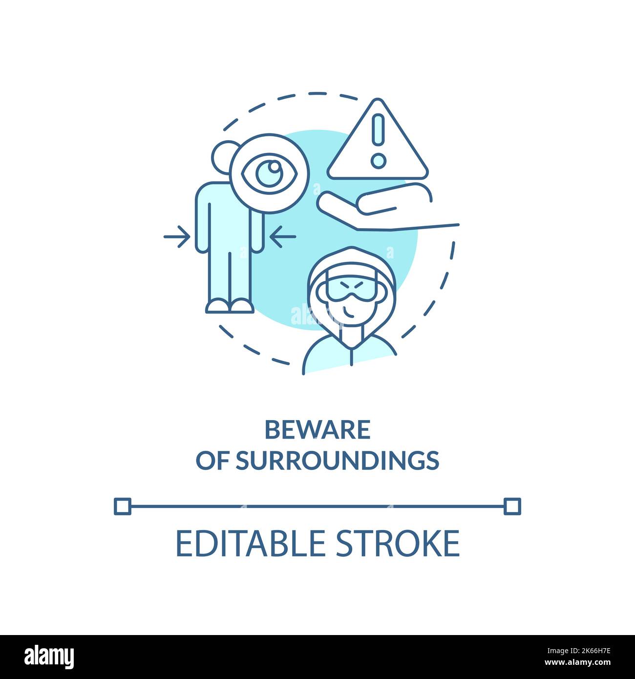 Beware of surroundings turquoise concept icon Stock Vector Image & Art ...