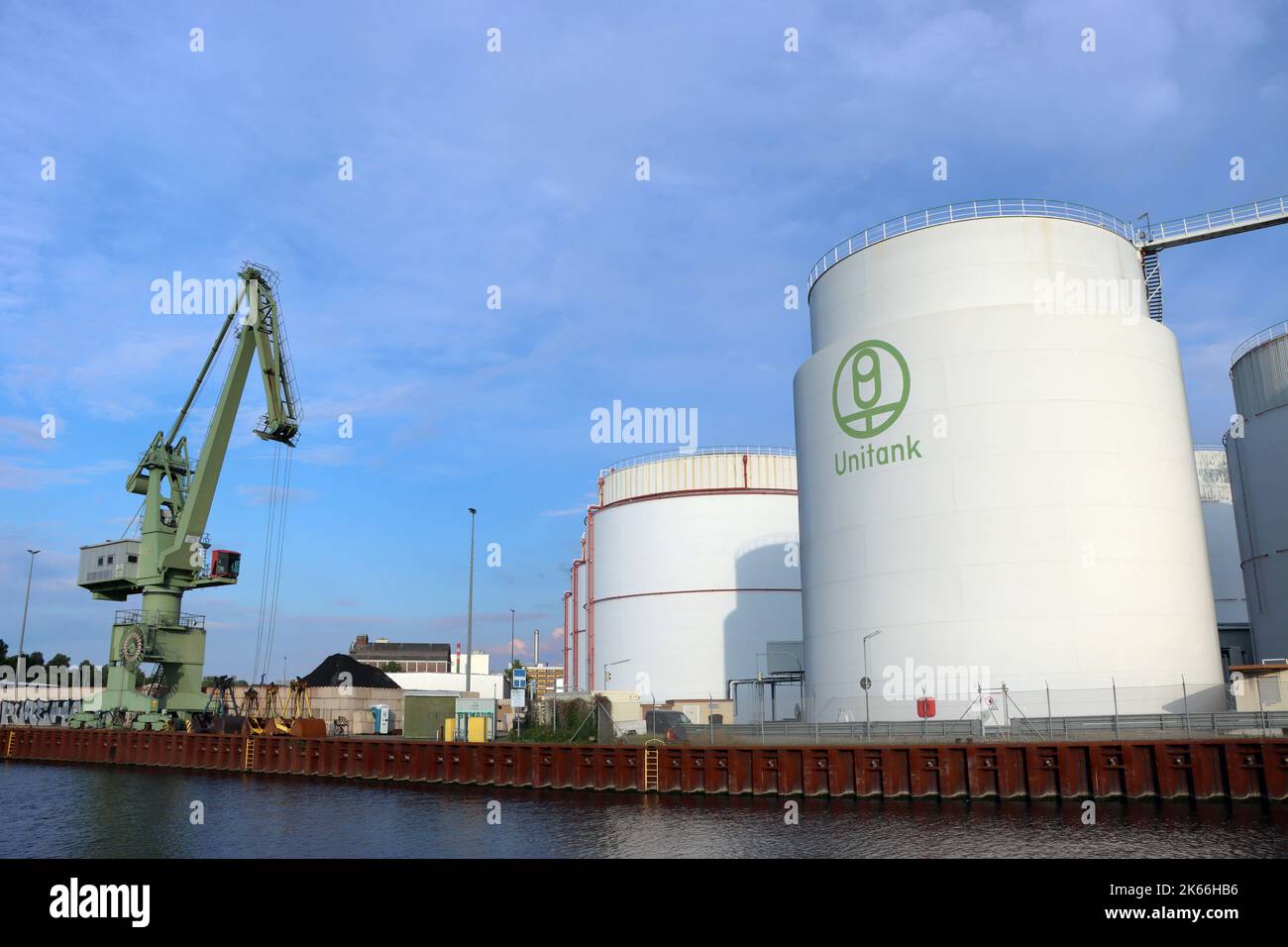 Unitank fuel depot at the West Harbour Berlin, Germany, Berlin Stock ...