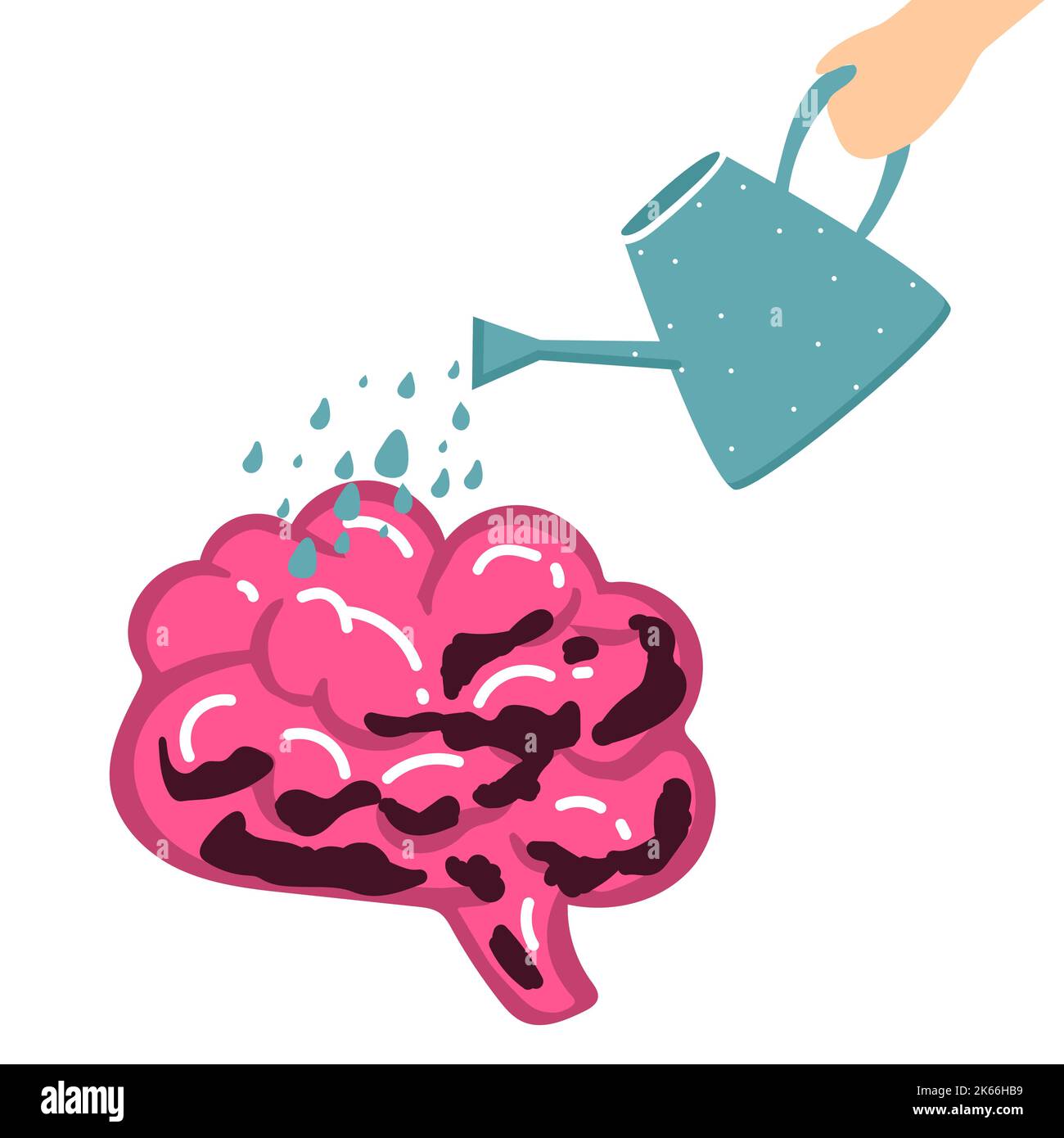 Clear your mind to recover focus, increase your creative thinking capacity, and expand your memory concepts illustrations. Ambitious businessman wash Stock Vector