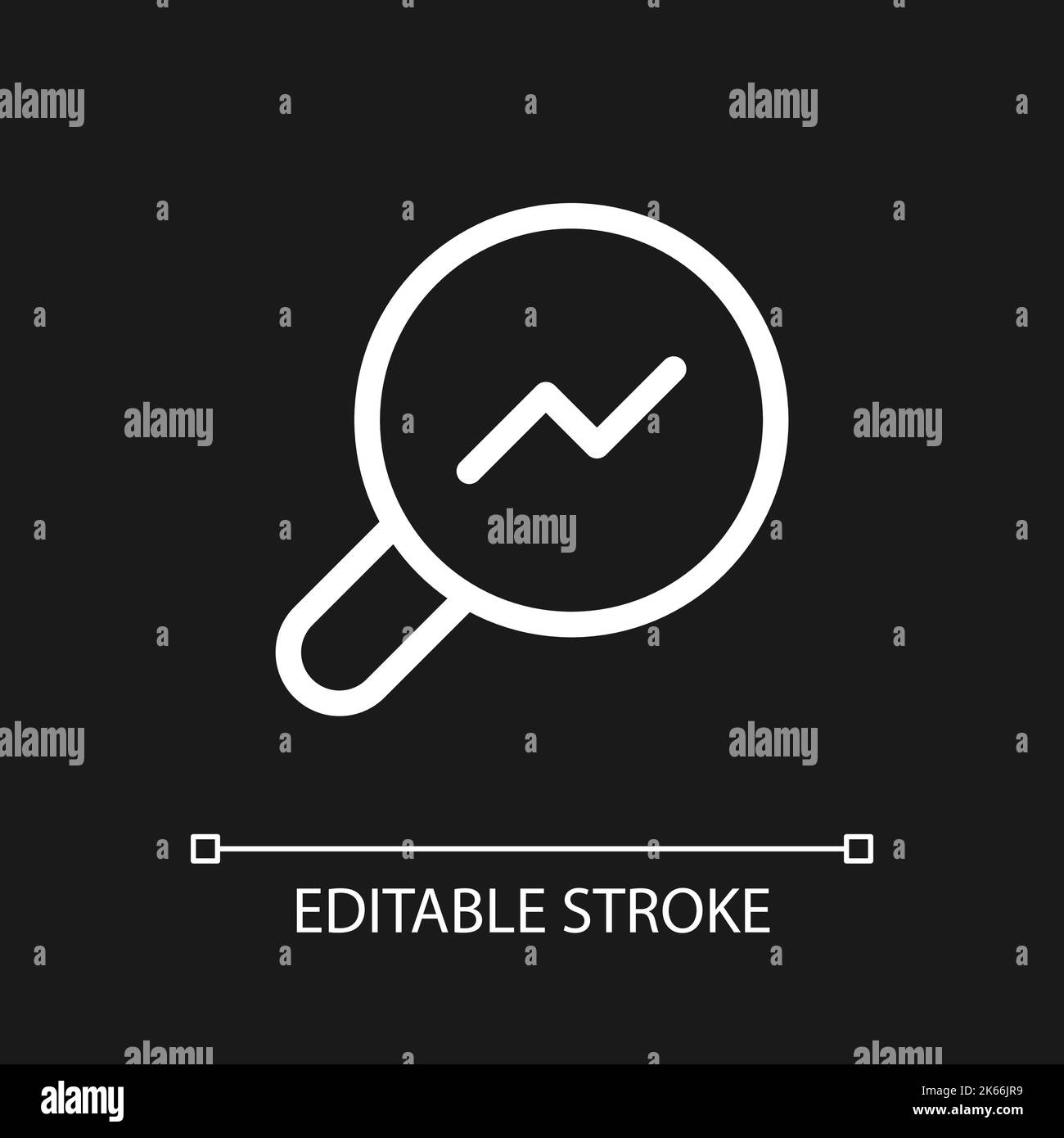 Analytic tool pixel perfect white linear ui icon for dark theme Stock Vector