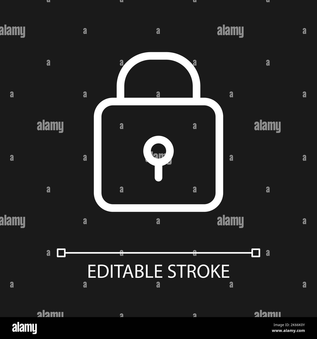 Padlock pixel perfect white linear ui icon for dark theme Stock Vector ...
