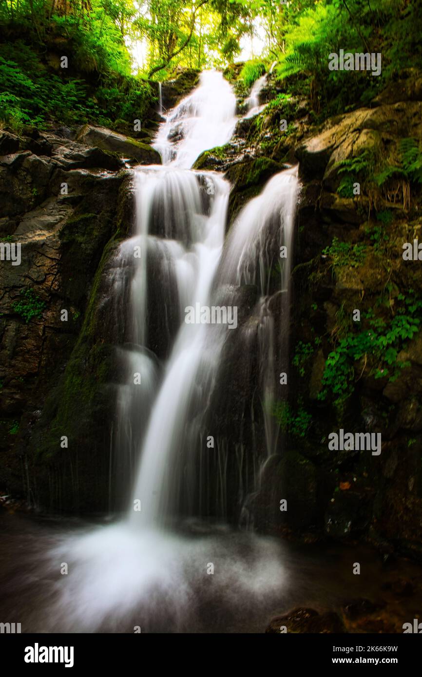 Todtnau Waterfall in the Black Forest Mountains, one of the highest ...