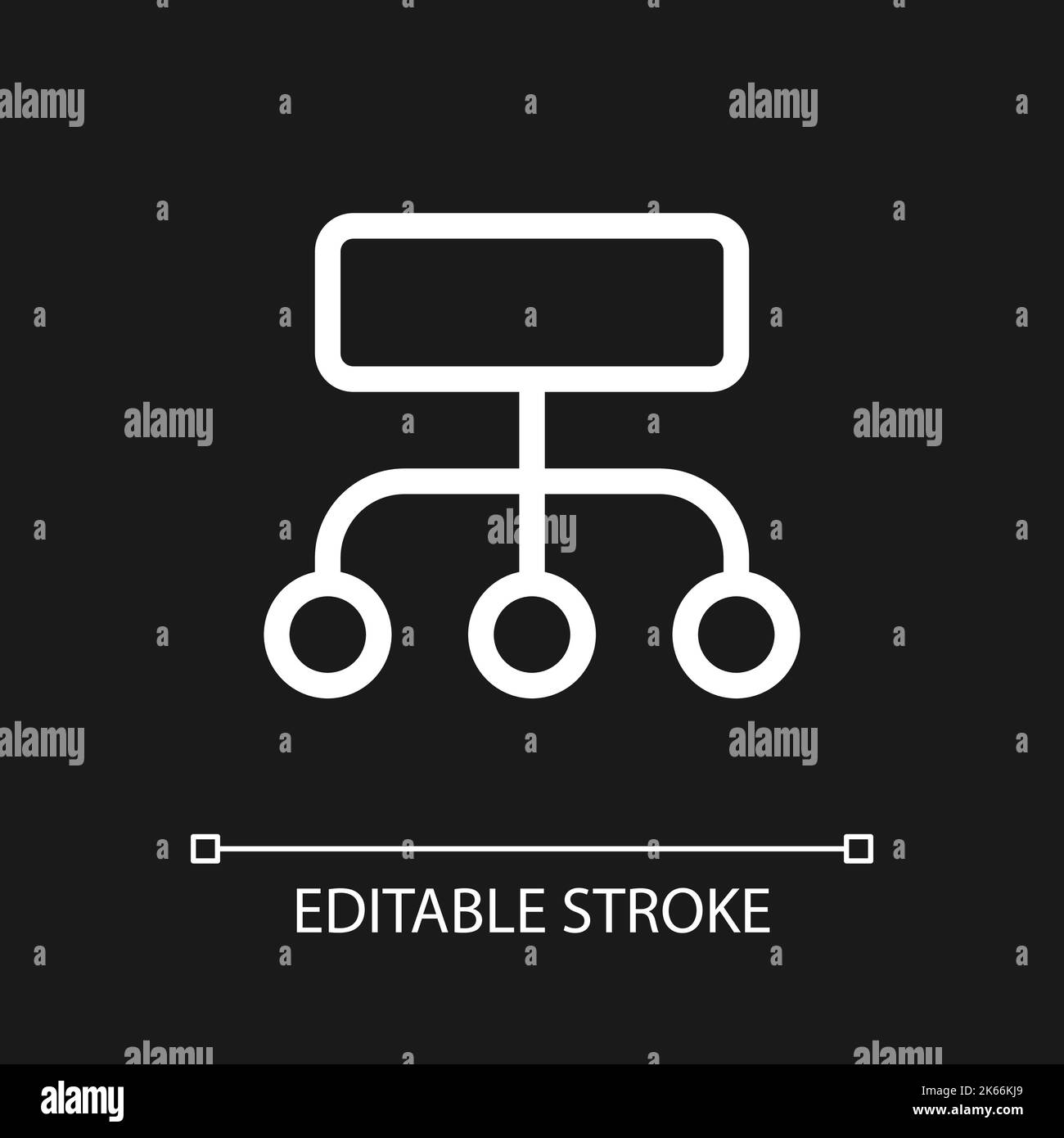 Data structuration process pixel perfect white linear ui icon for dark ...