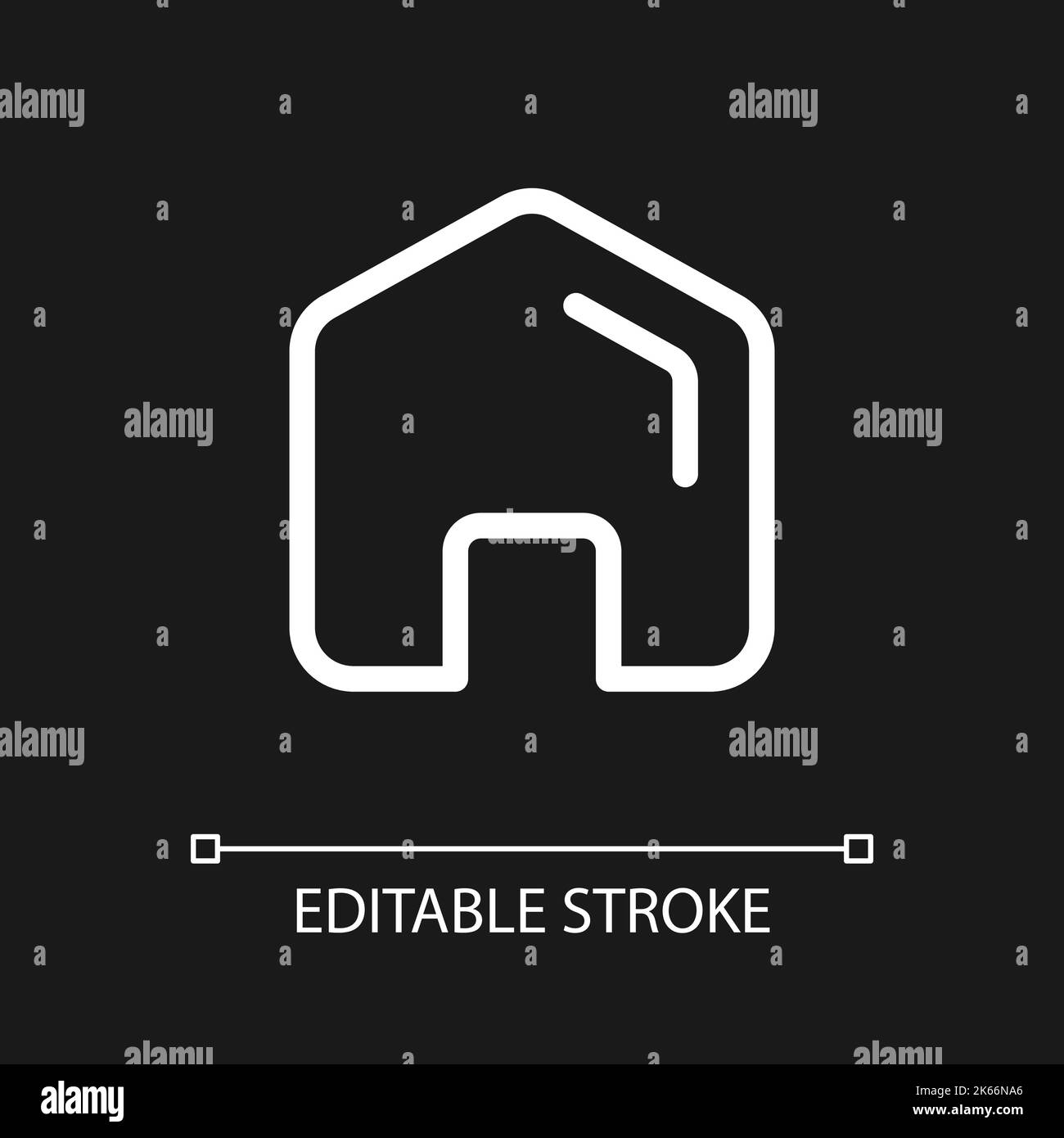 Home pixel perfect white linear ui icon for dark theme Stock Vector ...