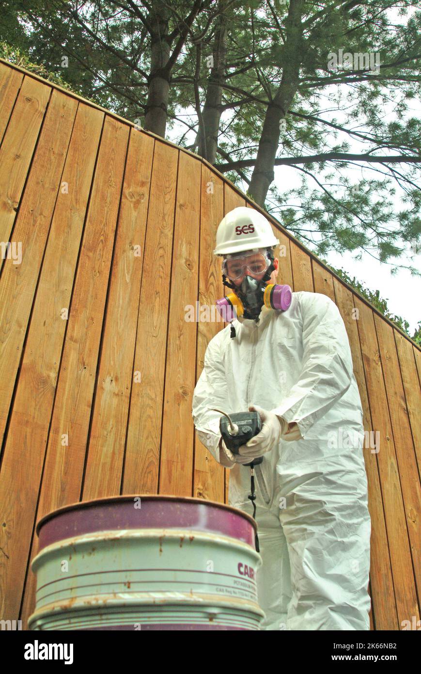 Hazardous Materials Removal Worker Stock Photo Alamy