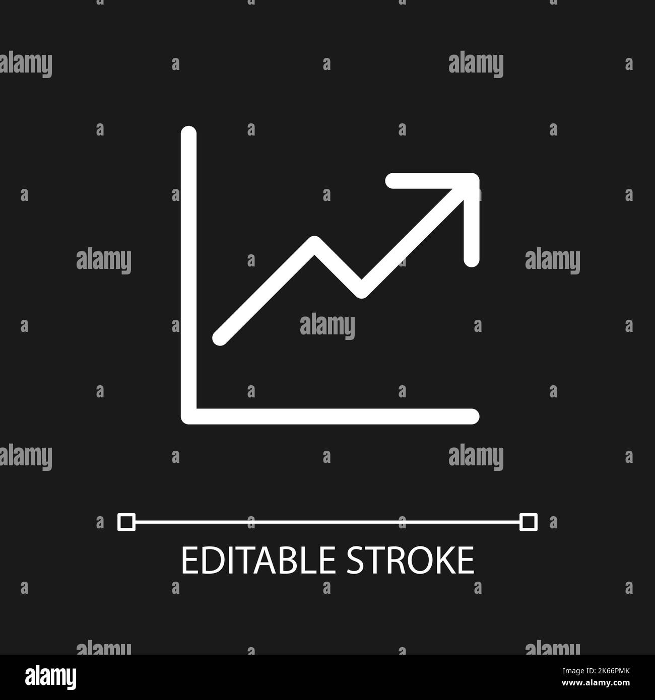 Growth pixel perfect white linear ui icon for dark theme Stock Vector ...