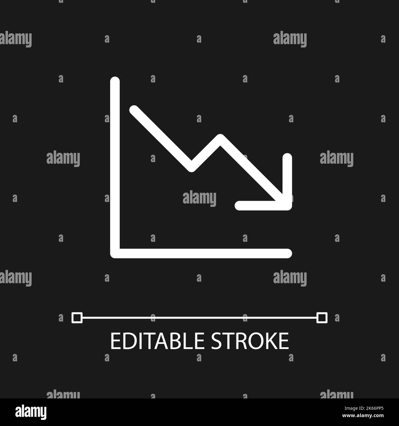 Diminution pixel perfect white linear ui icon for dark theme Stock ...